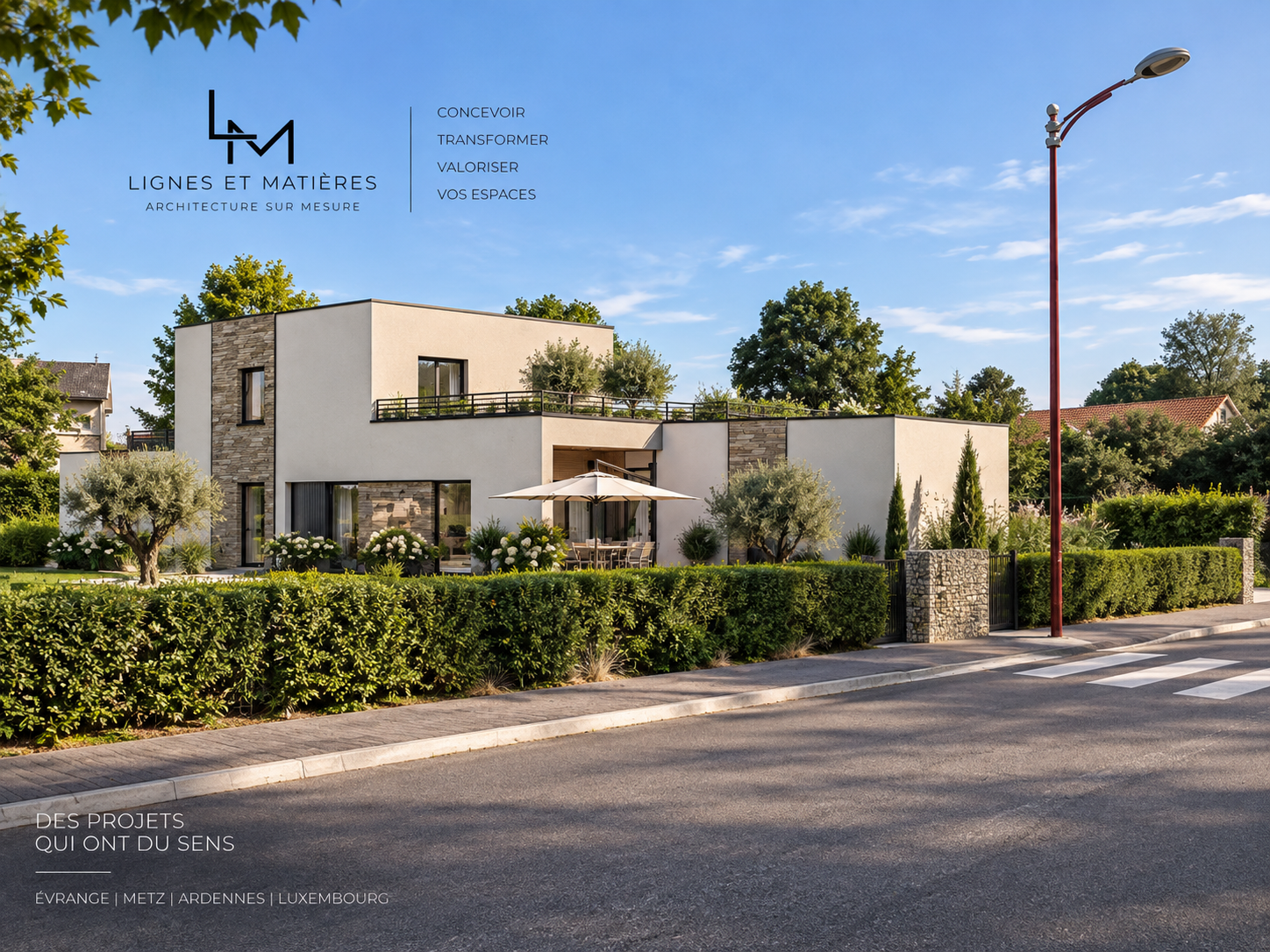 Maison contemporaine — projet Lignes et Matières